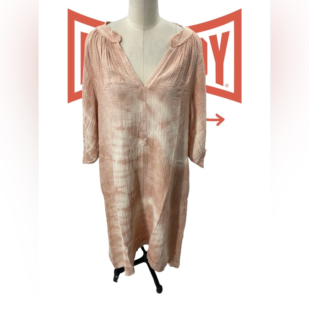 Ocean + Main Peach Textured Dress